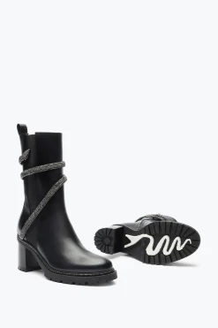 Bottine Cleo Noire Avec Cristaux 60