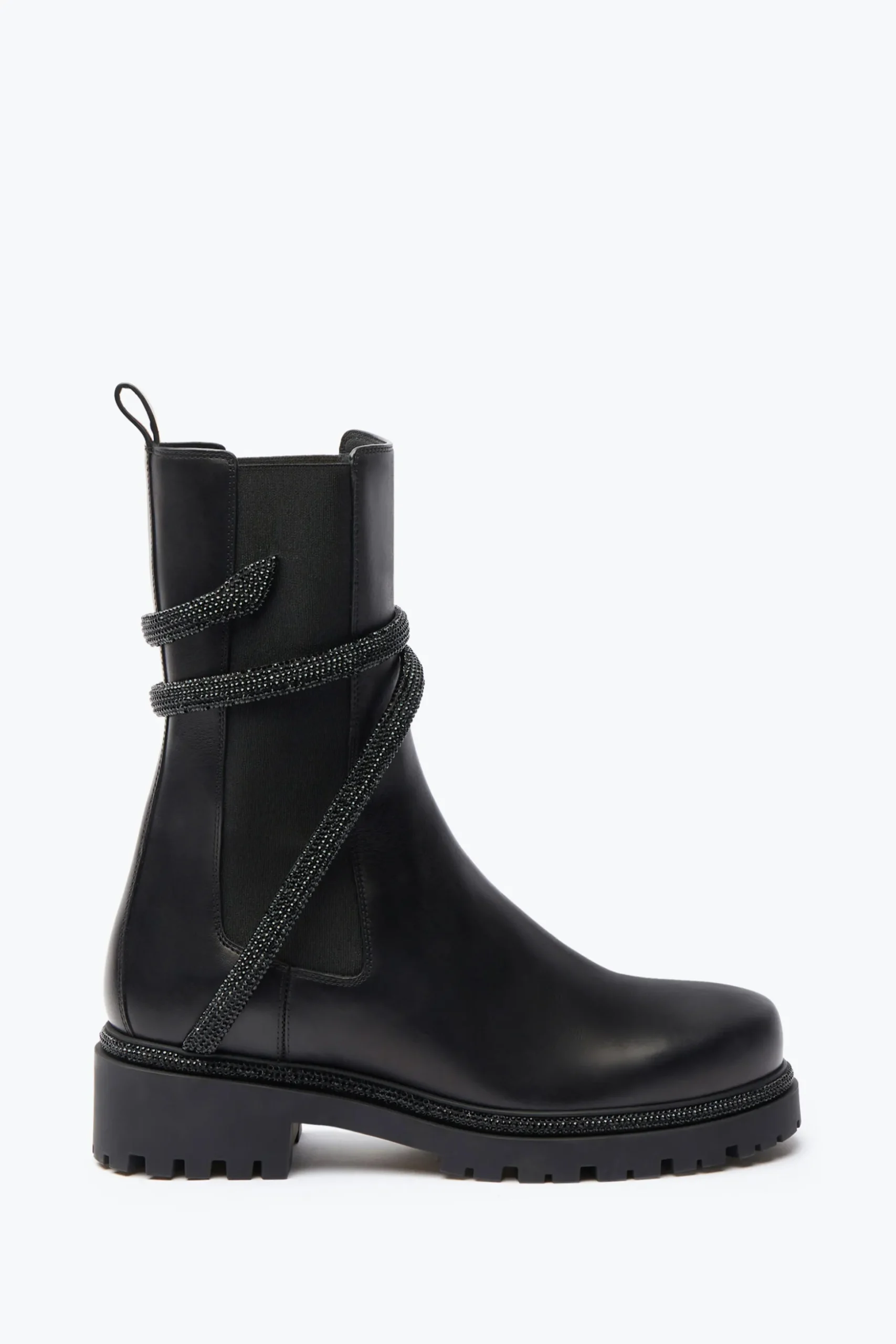 Bottine Cleo Noire Avec Cristaux 25