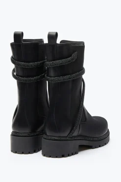 Bottine Cleo Noire Avec Cristaux 25