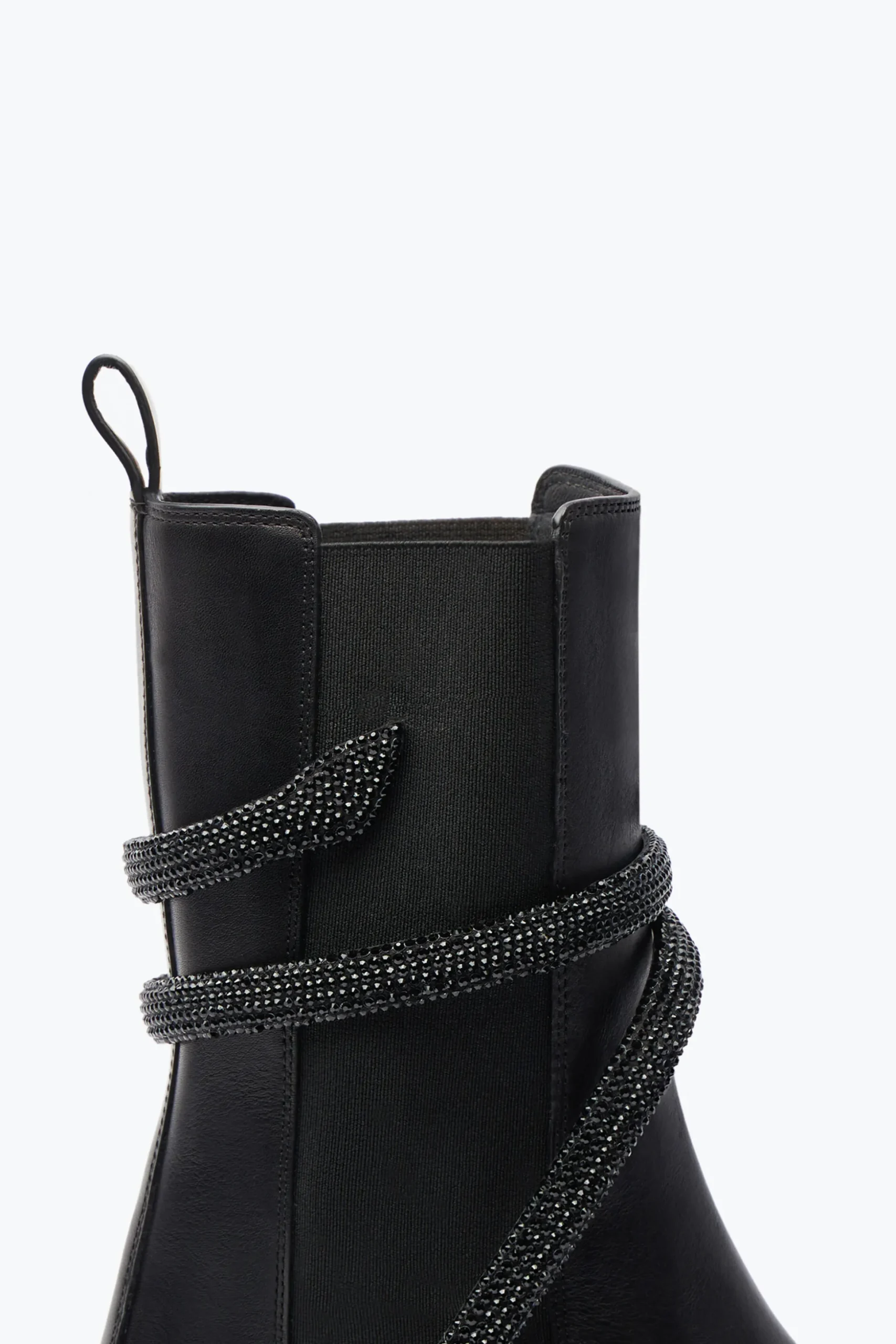 Bottine Cleo Noire Avec Cristaux 25