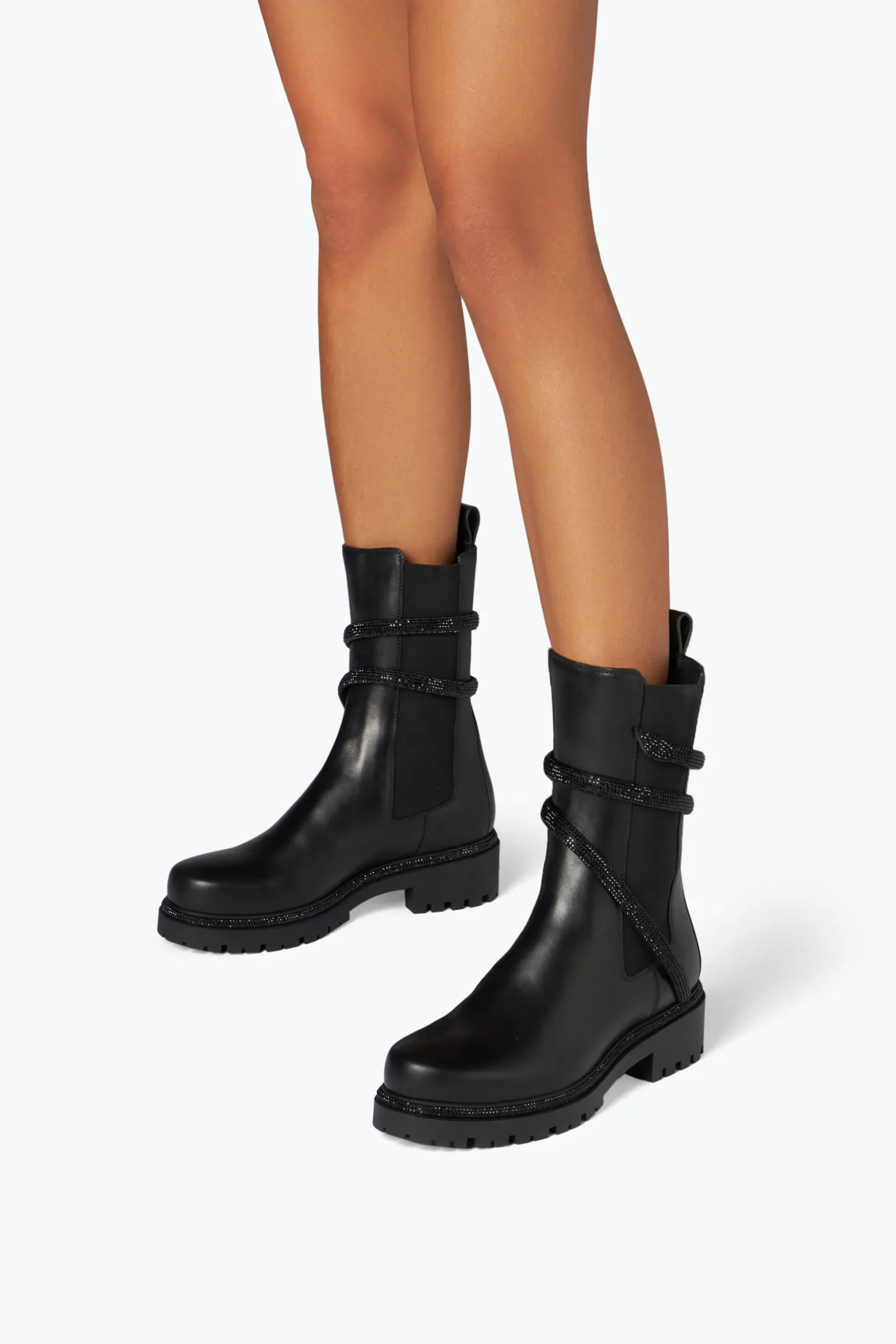 Bottine Cleo Noire Avec Cristaux 25