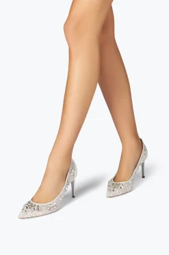Escarpin Cinderella Blanc Avec Cristaux 80