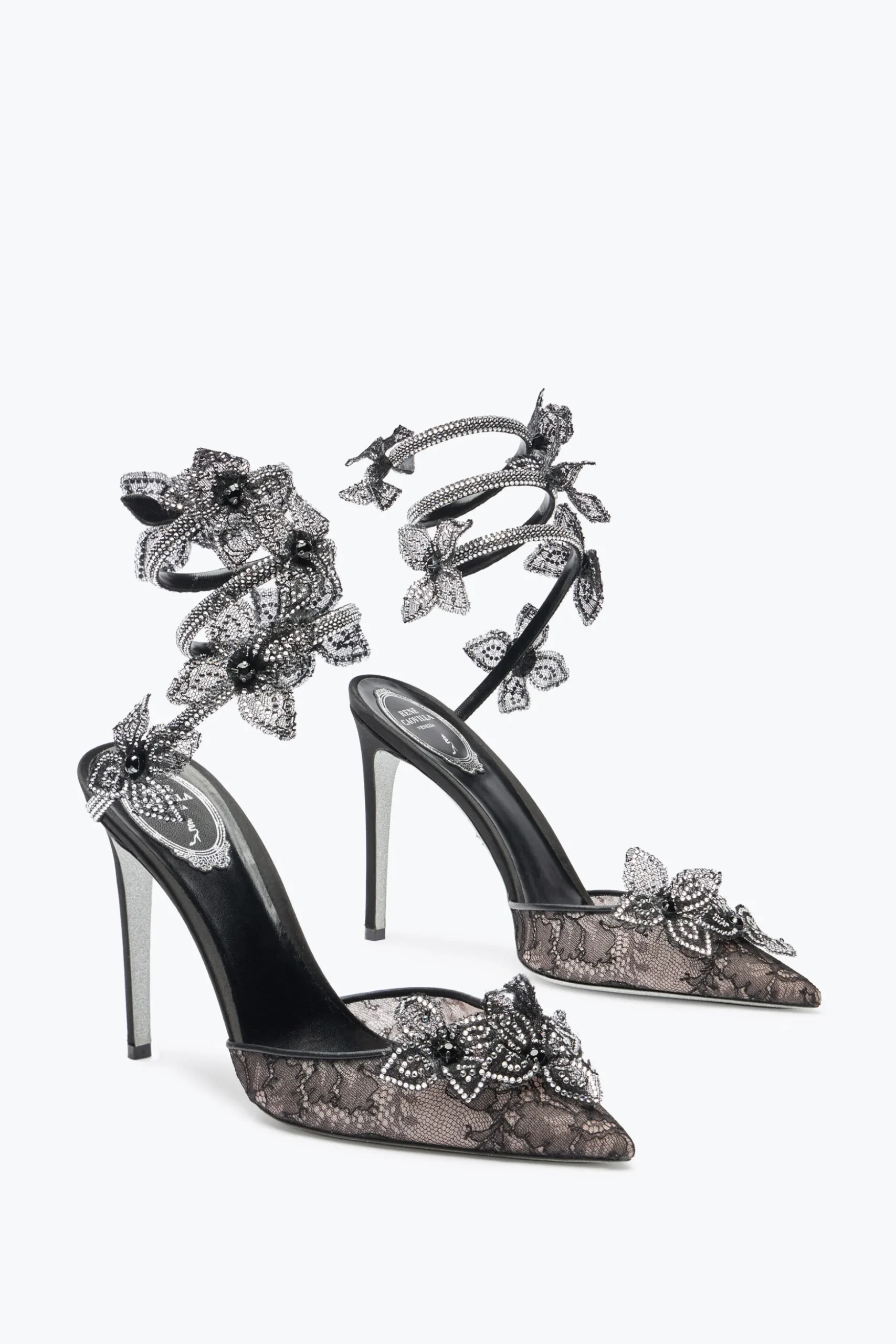 Escarpin Floriane noir et argent 105