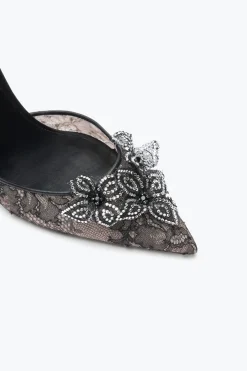 Escarpin Floriane noir et argent 105