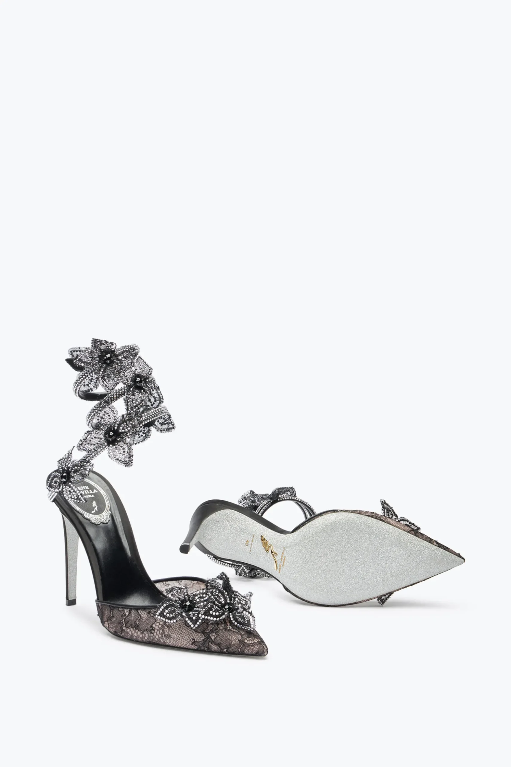 Escarpin Floriane noir et argent 105