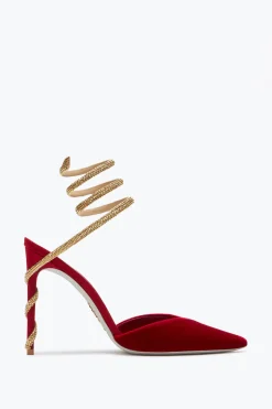 Escarpin Margot Rouge Et Or 105