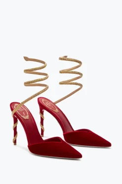 Escarpin Margot Rouge Et Or 105
