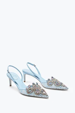 Escarpin slingback Cinderella bleu pastel 60