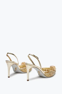 Escarpin slingback Cinderella doré 80