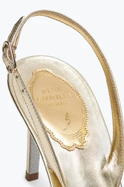 Escarpin slingback Cinderella doré 80