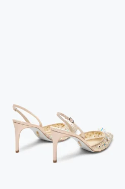 Escarpin slingback Cinderella miel avec cristaux 80
