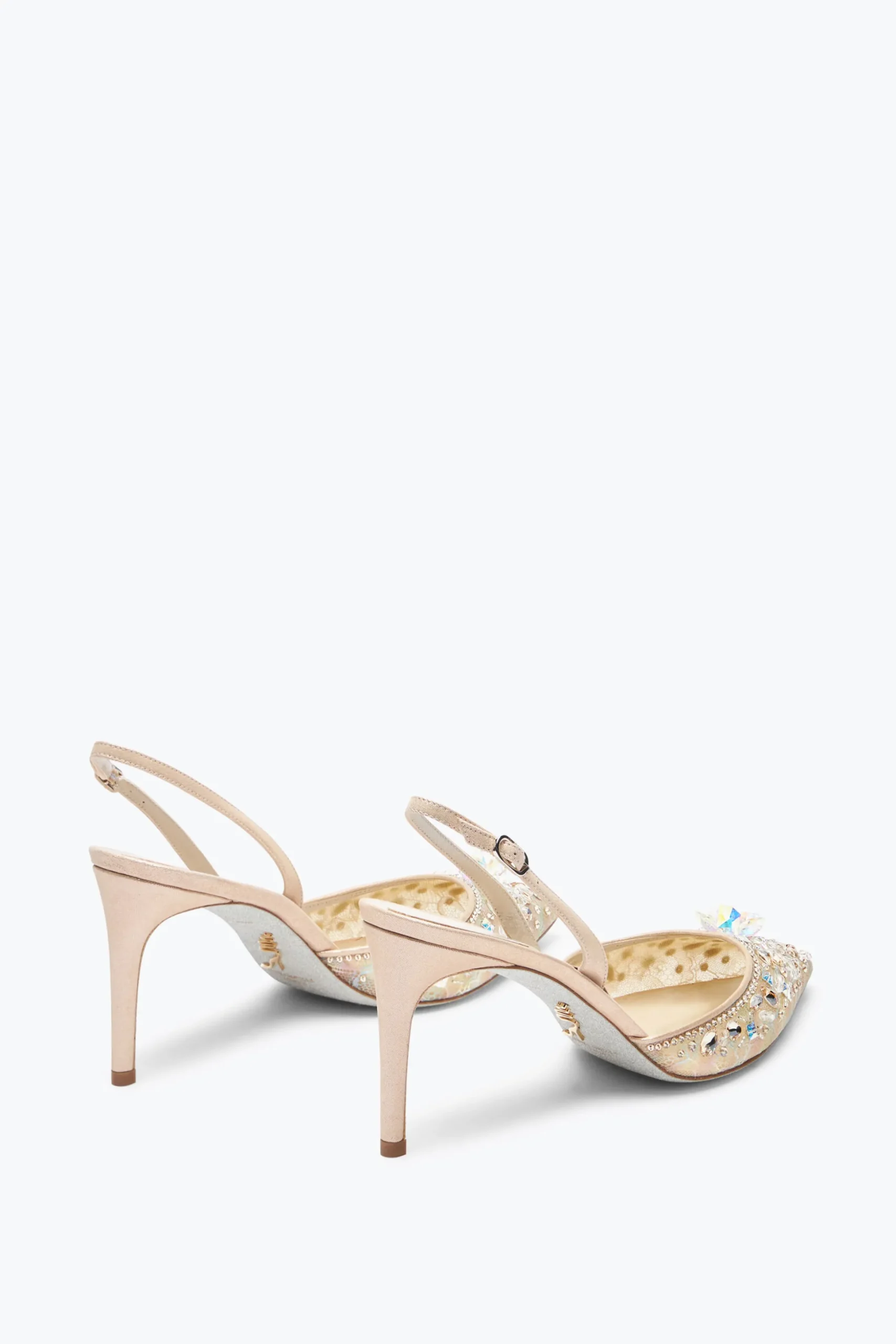 Escarpin slingback Cinderella miel avec cristaux 80