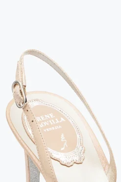 Escarpin slingback Cinderella miel avec cristaux 80