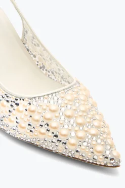 ESCARPIN SLINGBACK PEARL BLANC 80