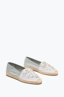 ESPADRILLES EDEN EN CUIR D’AYERS IVOIRE AVEC CRISTAUX 10