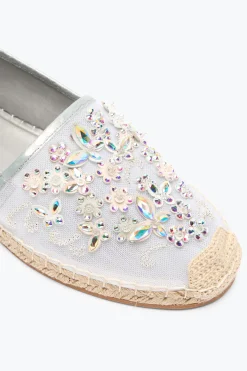 ESPADRILLES EDEN EN CUIR D’AYERS IVOIRE AVEC CRISTAUX 10