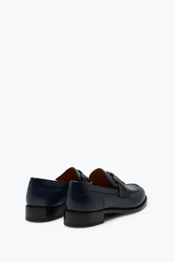 Mocassin Morgana Bleu avec Cristal Mat Noir 20