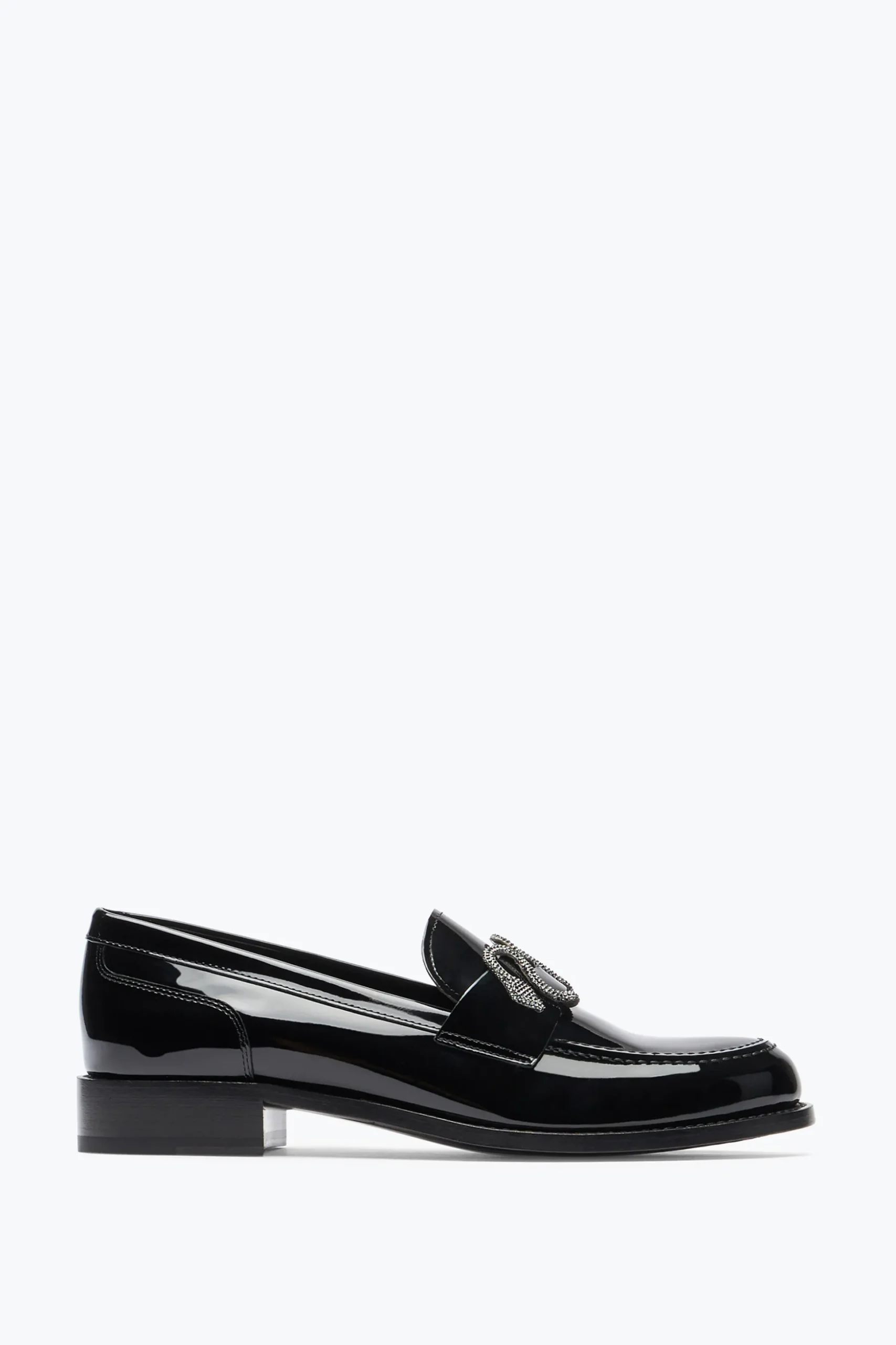 Mocassin Morgana noir verni avec cristaux 20
