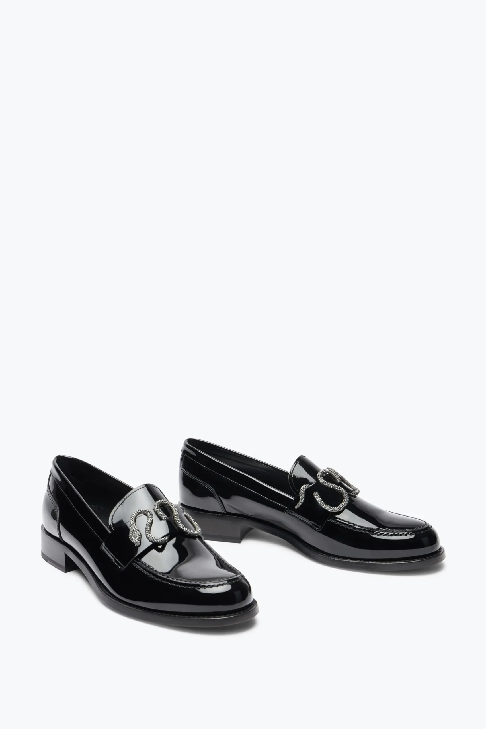 Mocassin Morgana noir verni avec cristaux 20
