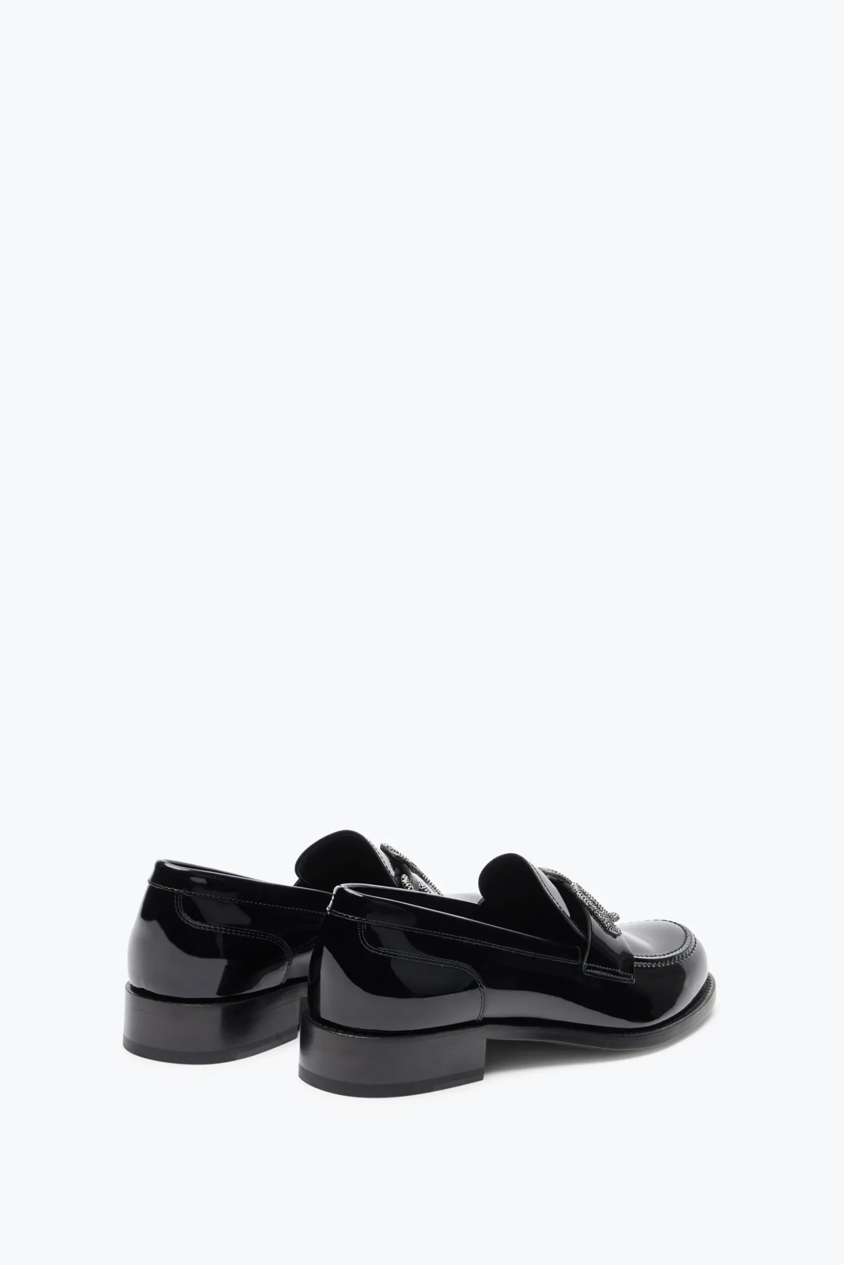 Mocassin Morgana noir verni avec cristaux 20