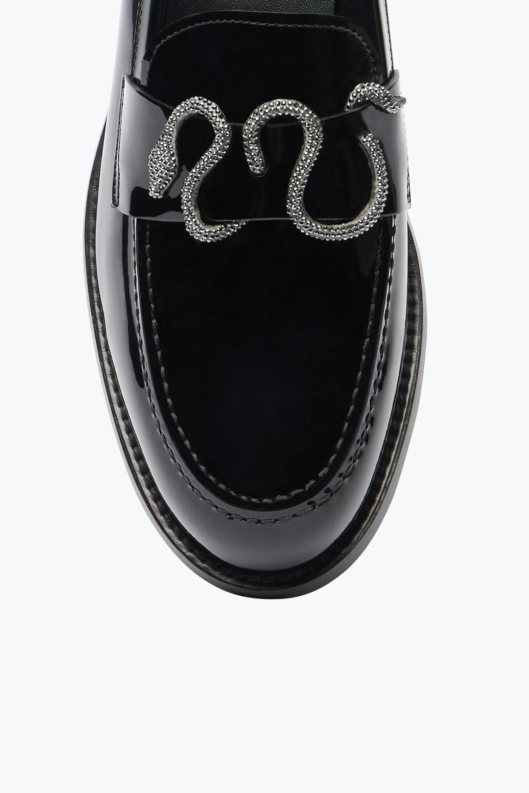 Mocassin Morgana noir verni avec cristaux 20