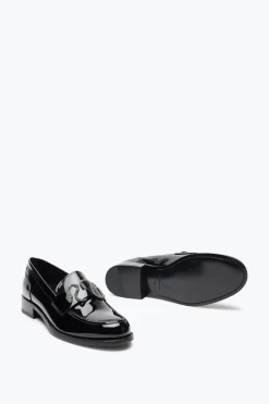 Mocassin Morgana noir verni avec cristaux 20