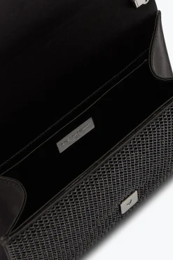 Pochette Aida noire avec cristaux all-over