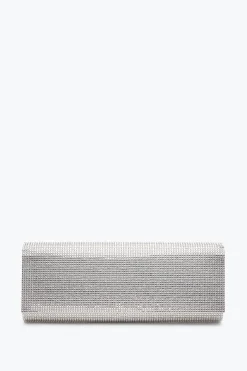 Pochette Zafira argent avec cristaux all-over