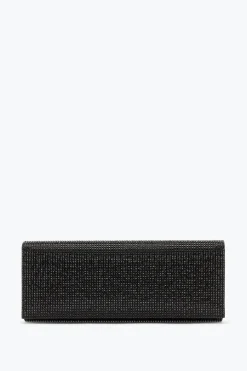 Pochette Zafira noire avec cristaux all-over