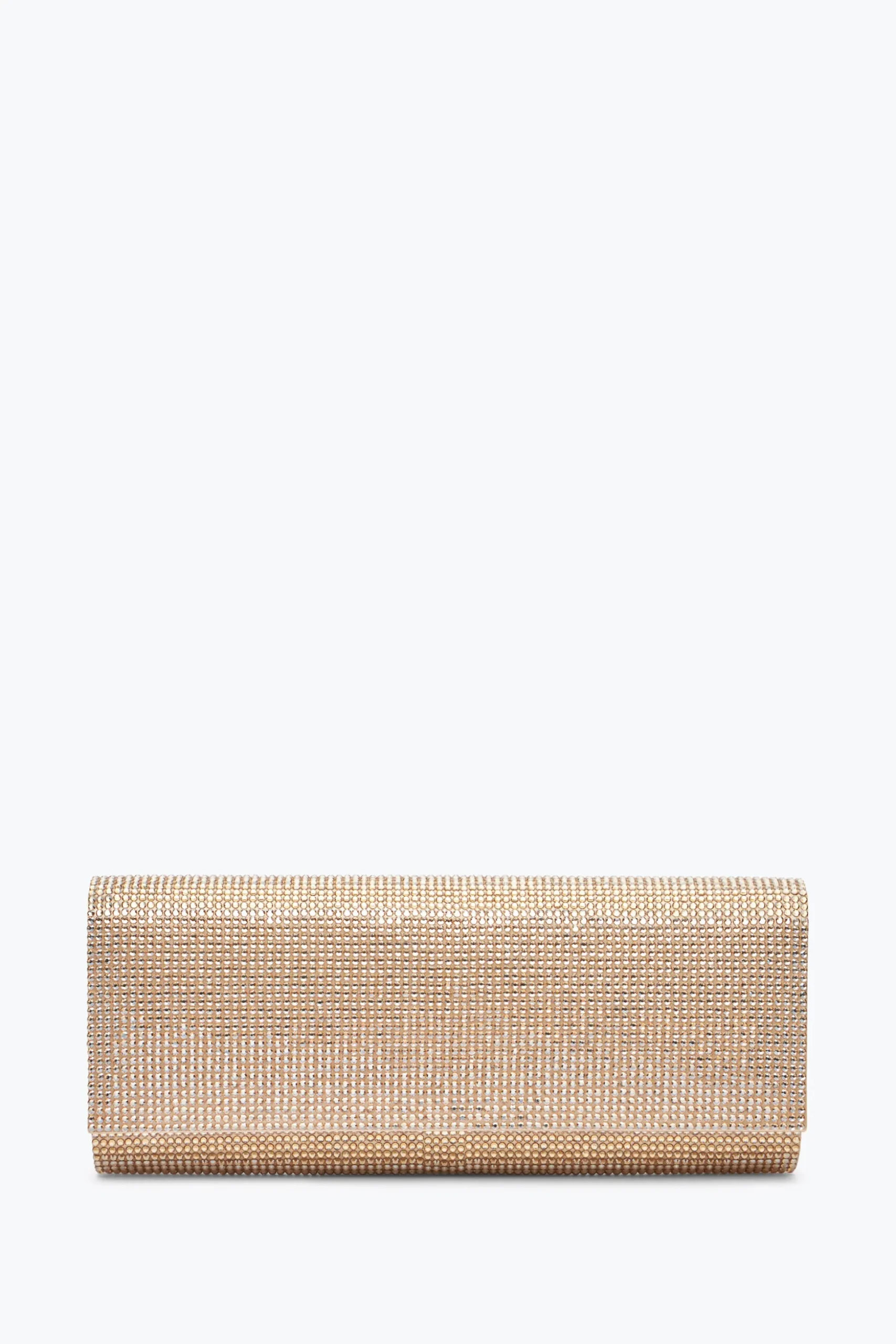 Pochette Zafira or avec cristaux all-over
