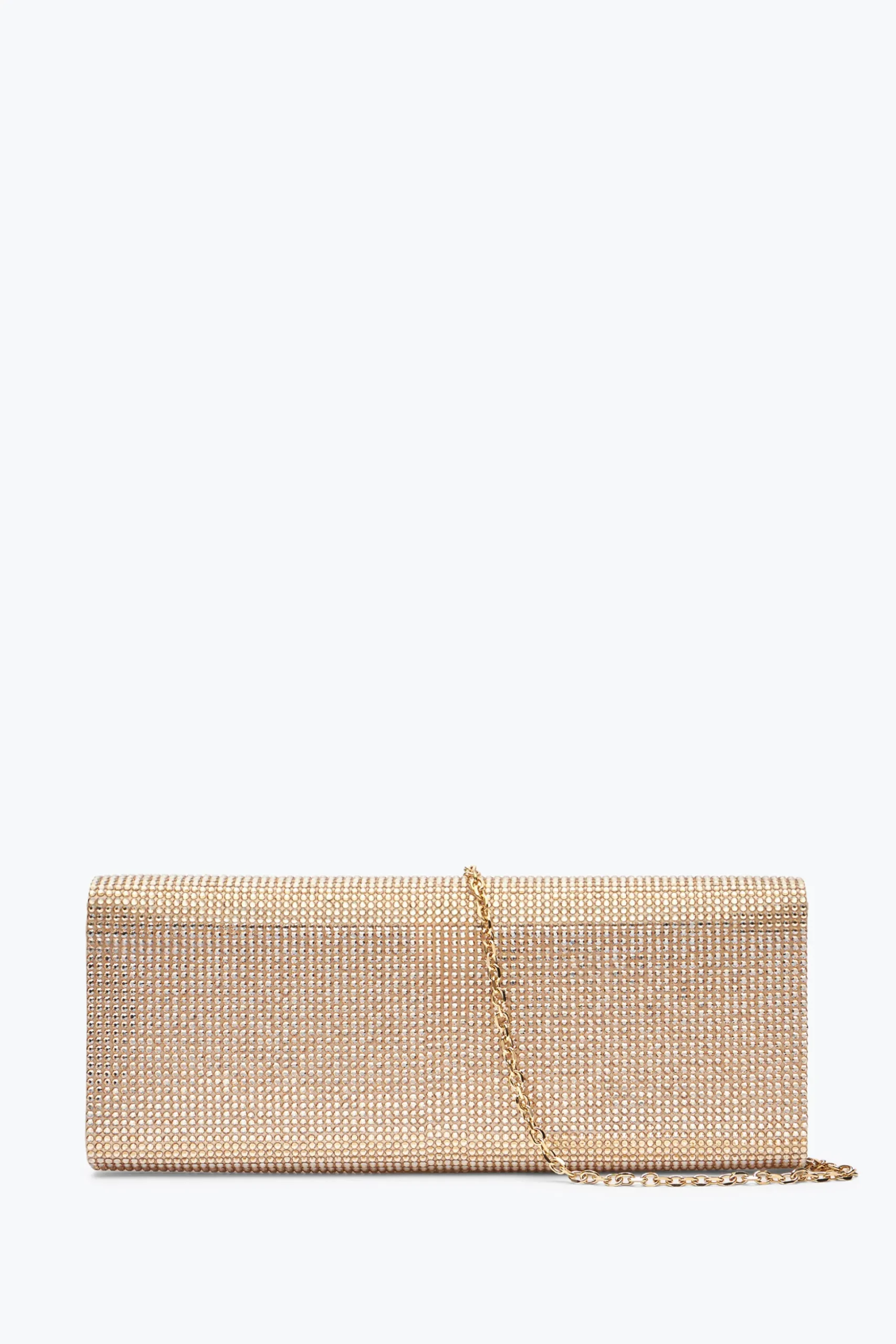 Pochette Zafira or avec cristaux all-over