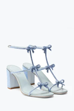 Sandale Caterina Bleu Poudre Avec Cristaux 80