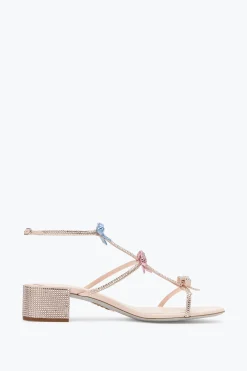 Sandale Caterina pêche avec cristaux multicolores 40