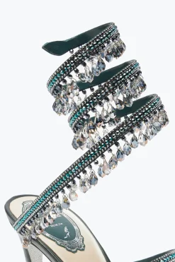 Sandale Chandelier Bleu Turquoise Avec Cristaux 105