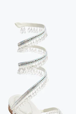 Sandale Chandelier Ivoire Avec Cristaux 10