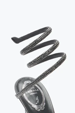 Sandale Cleo anthracite avec cristaux 105