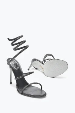 Sandale Cleo anthracite avec cristaux 105