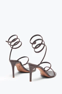 SANDALE CLEO EN CUIR D’AYERS MARRON 80