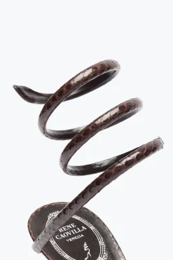 SANDALE CLEO EN CUIR D’AYERS MARRON 80