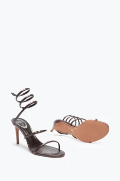 SANDALE CLEO EN CUIR D’AYERS MARRON 80