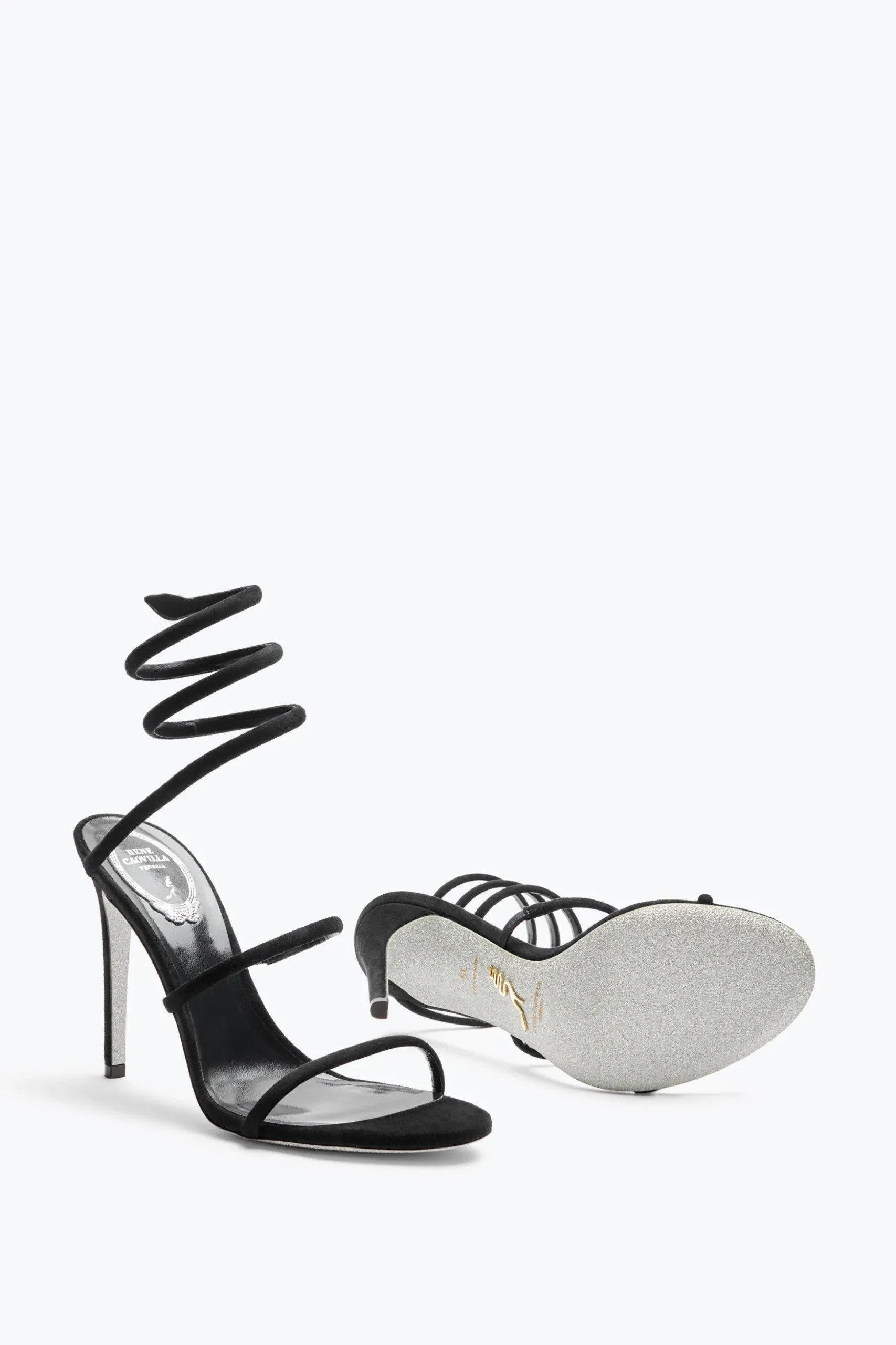 Sandale Cleo en daim noir 105