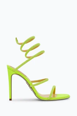 Sandale Cleo jaune fluo avec cristaux 105