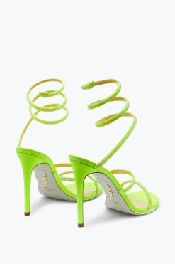 Sandale Cleo jaune fluo avec cristaux 105