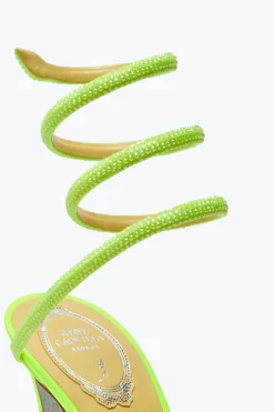 Sandale Cleo jaune fluo avec cristaux 105