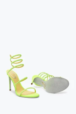 Sandale Cleo jaune fluo avec cristaux 105
