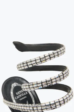 SANDALE CLEO NOIRE AVEC CRISTAUX BAGUETTE 105