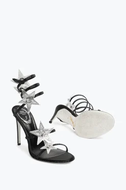 SANDALE CLEO STAR NOIR & ARGENT 105