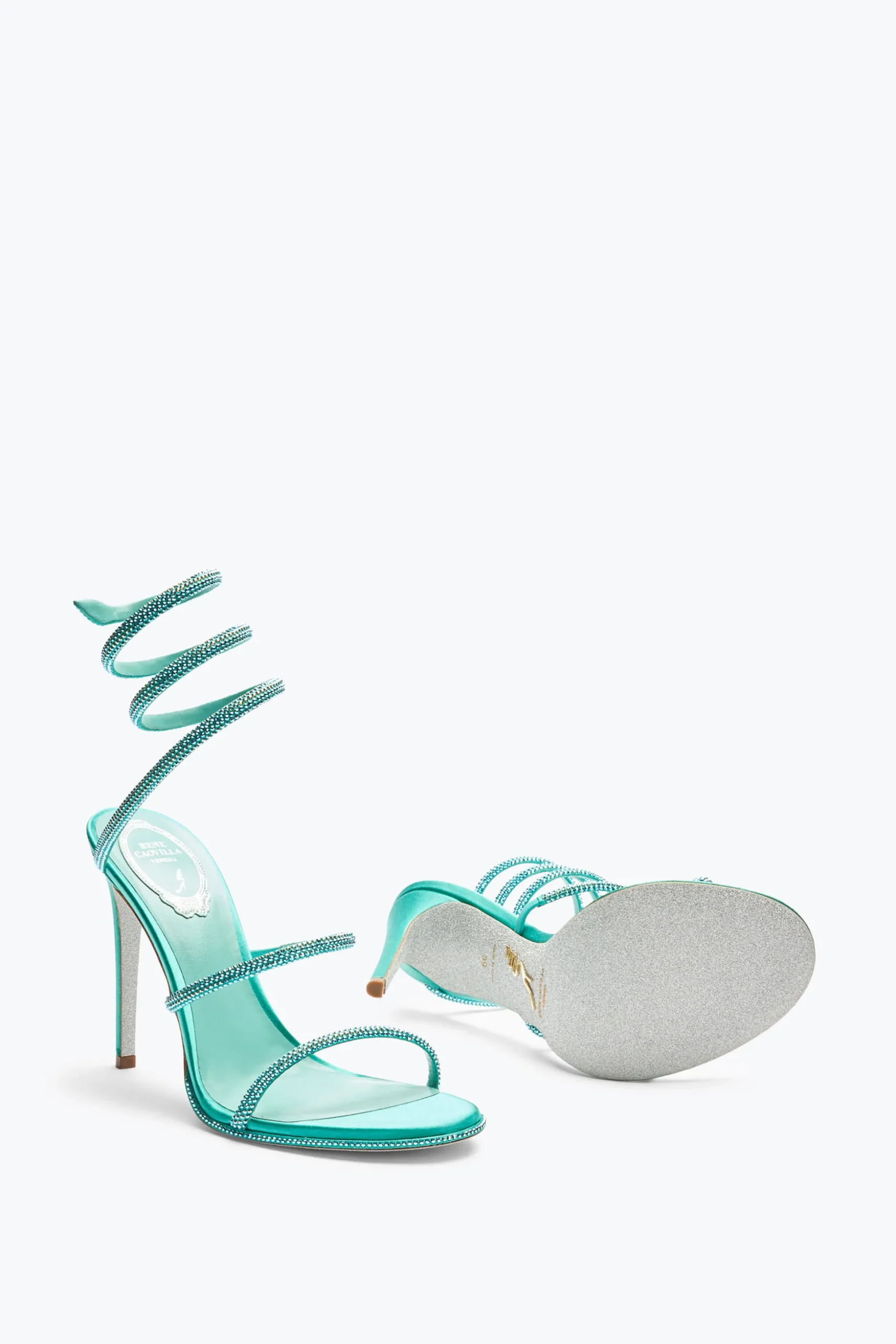 Sandale Cleo turquoise avec cristaux 105