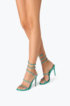 Sandale Cleo turquoise avec cristaux 105