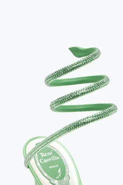 Sandale Cleo vert menthe avec cristaux 105